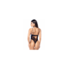 Body sexy en dentelle avec laçage avant et tour de cou 